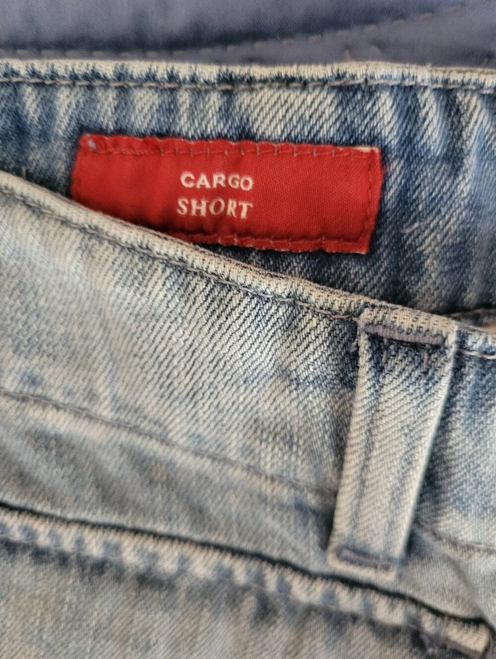 Lucky Brand Washed Light Blue Denim Cargo Shorts